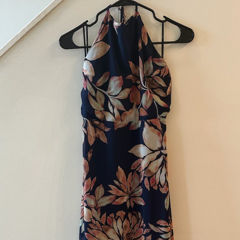 Navy Flower Maxi Dress